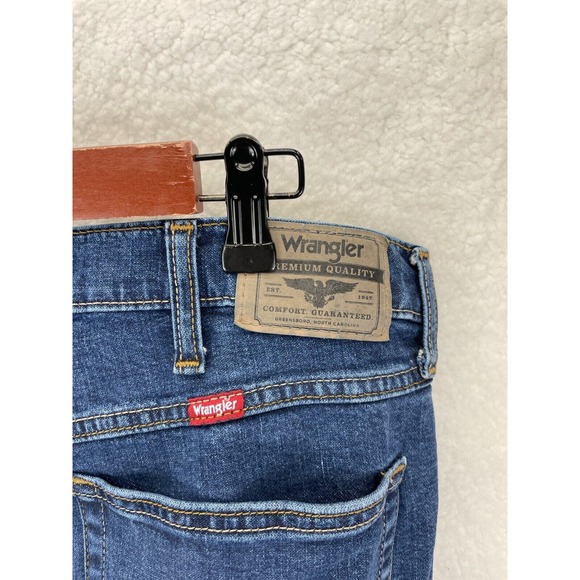 Wrangler Premium Jeans Mens Sz 34x30 Slim Straight Leg Blue Denim 92SSWDX - Picture 6 of 7